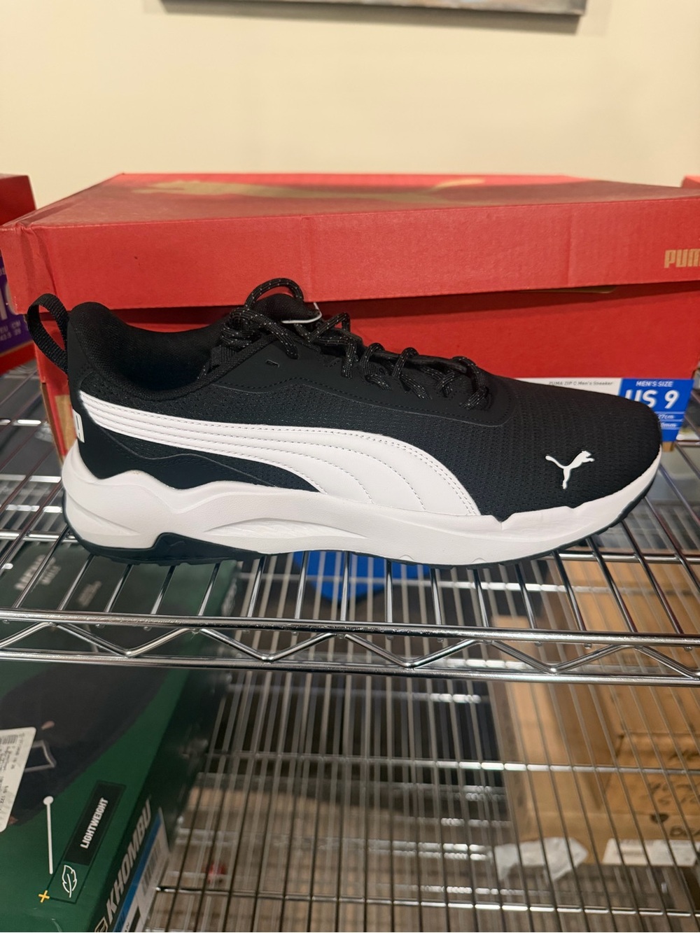 Puma Men’s Zip C Athletic Sneakers Black White Size 9 M US
